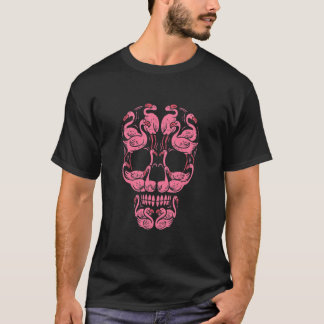 T-shirt Flamant rose rose Crâne Sensibilisation au cancer 