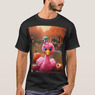 T-shirt Flamant rose rose en costume de dragon Bobbing pou