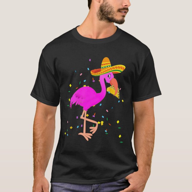 T-shirt Flamant rose rose Taco Funny Mexicain Cinco De May (Devant)