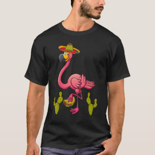 T-shirt Flamant rose rose Taco Mexicain Cinco De Mayo