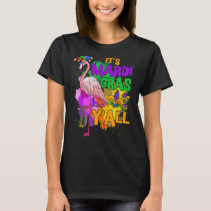 T-shirt Flamant rose Son Mardi Gras Yall Carnival Jester C