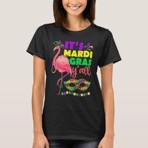 T-shirt Flamant rose Son Mardi Gras Yall Carnival Jester C