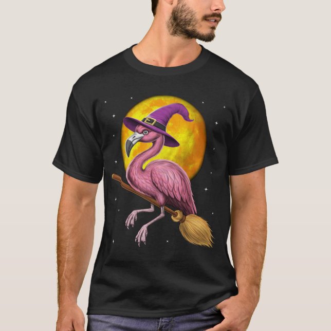 T-shirt Flamant rose Sorcière (Devant)
