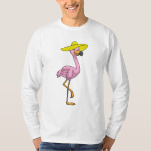 T-shirt Flamant rose sur la plage avec Casquette