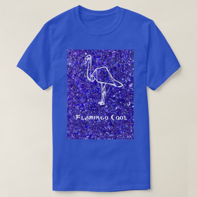 T-shirt Flamant rose sur Parties scintillant violette (Design devant)