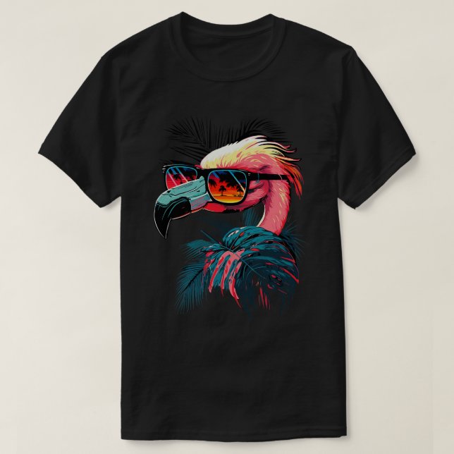 T-shirt Flamant rose trop Cool (Design devant)