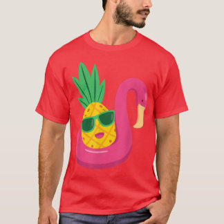 T-shirt Flamant rose vers le bas Ananas SwingerHommes & Fe