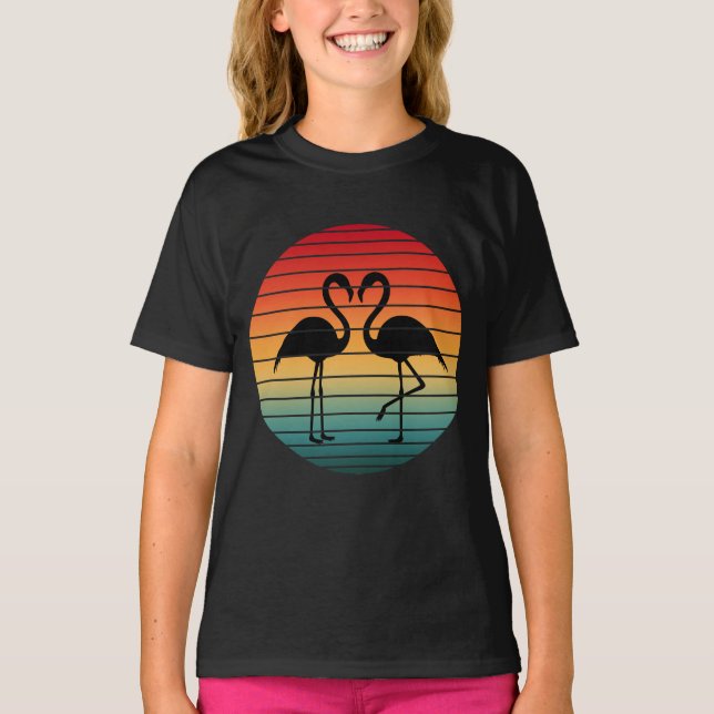 T-shirt flamant rose vintage (Devant)