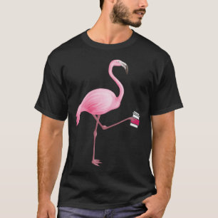 T-shirt Flamant tenant un café Gag Tropical Graphique
