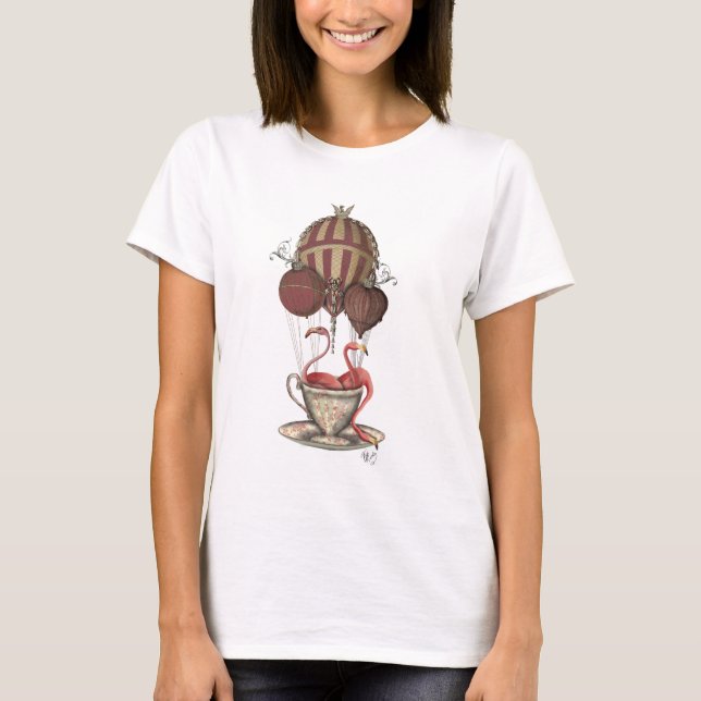 T-shirt Flamants roses en Teacup (Devant)