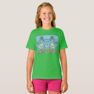 T-SHIRT FLAMANTS ROSES POLKA DOT VERT, FUNNY ST. JOUR DE P