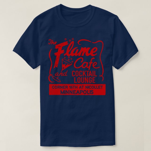 T-shirt Flame Cafe et Cocktail Lounge Retro Defunct M (Design devant)