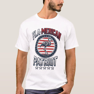 T-shirt Flaméricain Patriote Flamant Vintage Vecteur