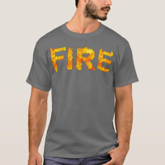 T-shirt Flames Typographie de feu Nouveauté Mot d'argot po