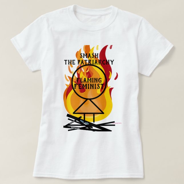 T-shirt Flaming Feminist Smash le Patriarcat RBG 15 (Design devant)