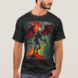 T-shirt Flaming Winged Demon