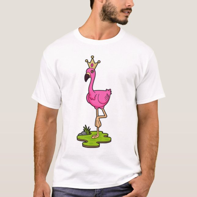 T-shirt Flamingo as Princess with Crown (Devant)