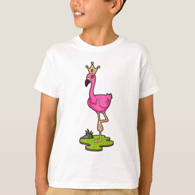 T-shirt Flamingo as Princess with Crown (Devant)