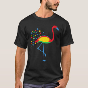 T-shirt Flamingo de sensibilisation à l'autisme Puzzle de 