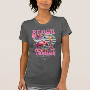 T-shirt Flamingo Rose Rétro Week-end entre Filles