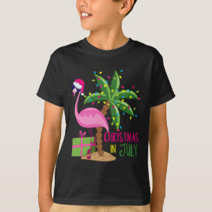 T-shirt Flamingo Sungles Noël Plage Tropical Noël Dans