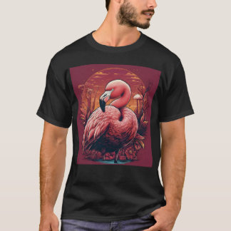 T-shirt Flamingo Under a Sunset Glow  