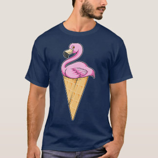 T-shirt Flamingo with Waffle of Ice cream