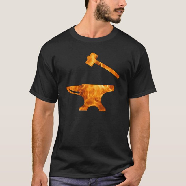 T-shirt Flamme de l'enclume et du marteau de forgeron (Devant)
