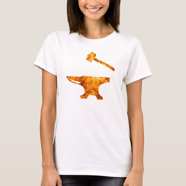 T-shirt Flamme de l'enclume et du marteau de forgeron (Devant)