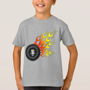 T-shirt Flammes de roue crânienne