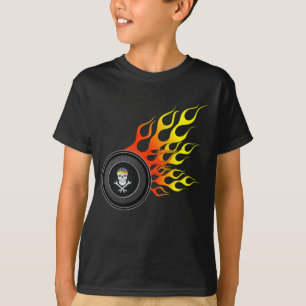 T-shirt Flammes de roue crânienne
