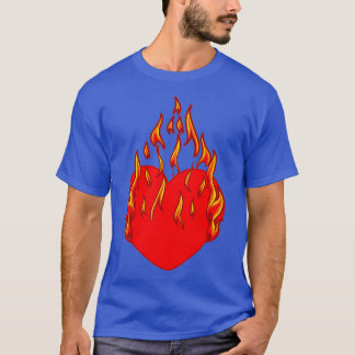 T-shirt Flammes du coeur amour feu couple valentines jour 