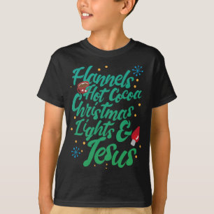 T-shirt Flannels Hot Cocaca Lumières De Noël Et Jésus