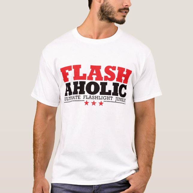 T-shirt Flashaholic - drogué final de lampe-torche - rouge (Devant)