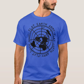 T-shirt Flat Earth Armée Cadeau Conspiration Science Flat 