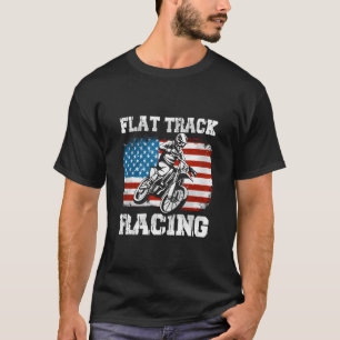 T-shirt Flat Track Motorcycle Racing drapeau américain Spe