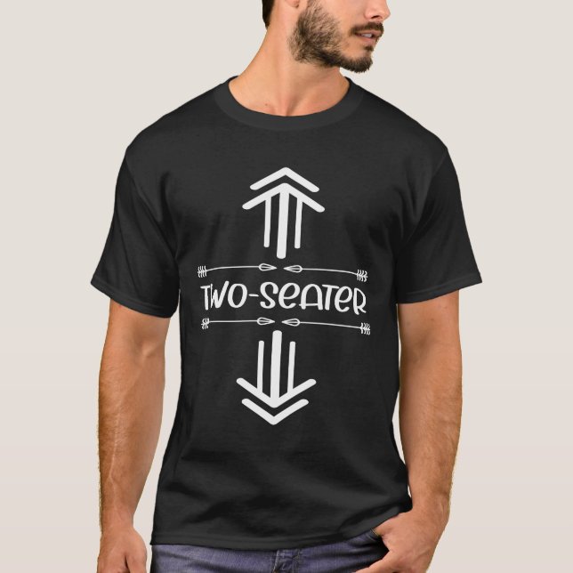 T-shirt Flèche à deux places .Drôle T Deux places (Devant)
