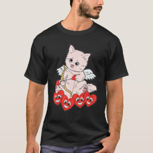 T-shirt Flèche de chat coeur Saint Valentin Mignon Chat Ch