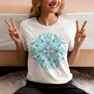 T-shirt Flèche de neige bleu turquoise en hiver