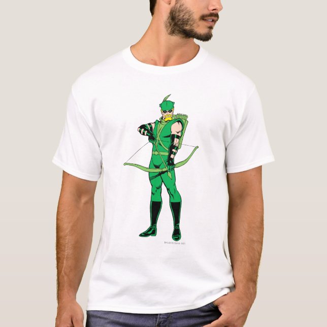 T-shirt Flèche verte debout avec flèche (Devant)