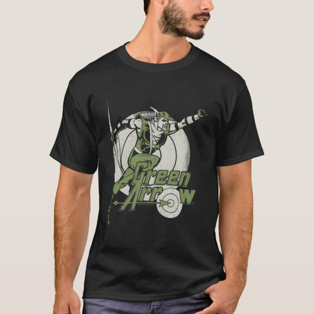 T-shirt Flèche Verte Droite Sur La Chemise T À Manches Lon (Devant)