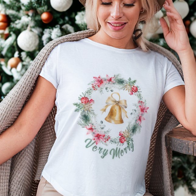 T-shirt Flèches de neige personnalisées Red Poinsettia (Créateur téléchargé)