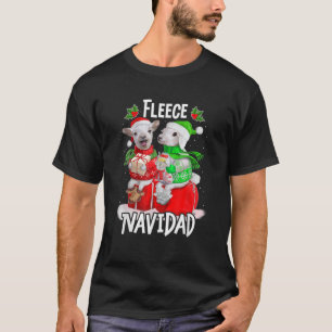 T-shirt Fleece Feliz Navidad Funny Cute Sheep Noël