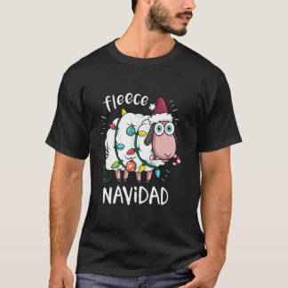 T-shirt Fleece Feliz Navidad Mexicaine Espagnol Xmas Sheep