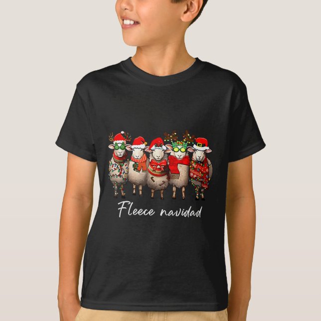 T-shirt Fleece Navidad Christmas Spanish Sheep Santa Sheep (Devant)