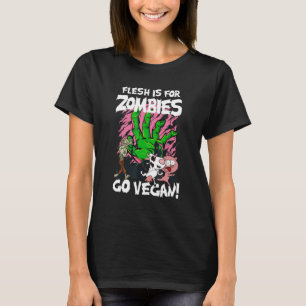 T-shirt Flesh Est Pour Zombies Go Vegan Halloween Costume