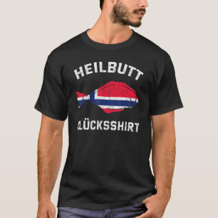 T-shirt Flétan Chanceux Norvège Drapeau Pêche Voyage 1