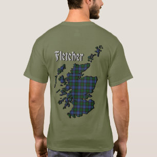 T-shirt Fletcher Clan Badge & Tartan avec devise