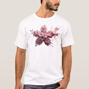 T-shirt Fleur Abstraite Élégante 32 Œuvre d'Art Originale