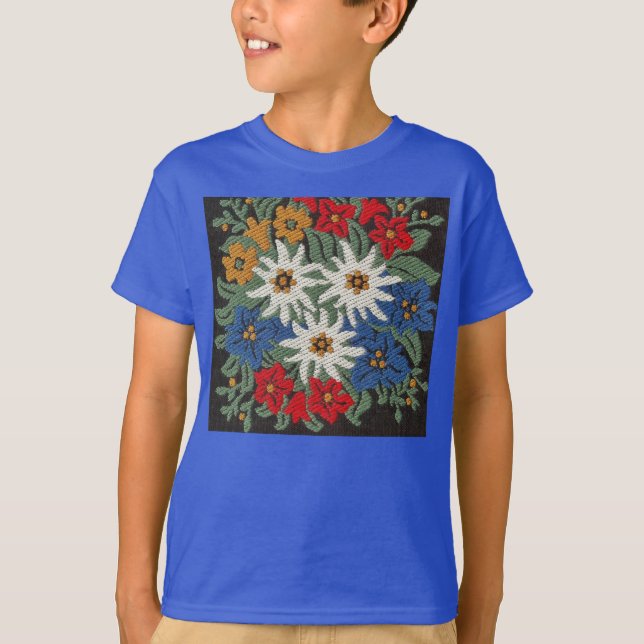 T-shirt Fleur alpine suisse d'edelweiss (Devant)